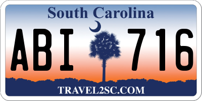 SC license plate ABI716