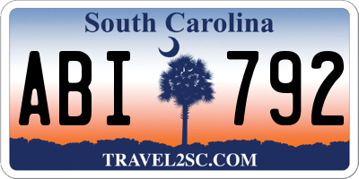 SC license plate ABI792
