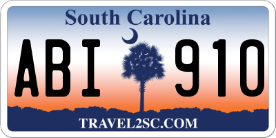 SC license plate ABI910