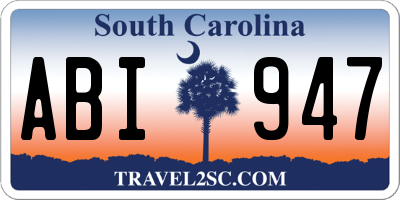 SC license plate ABI947