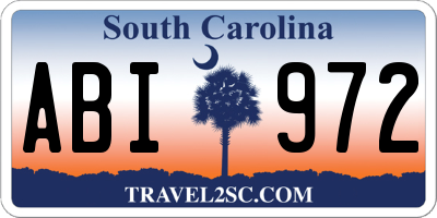 SC license plate ABI972