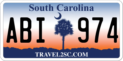 SC license plate ABI974