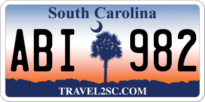 SC license plate ABI982