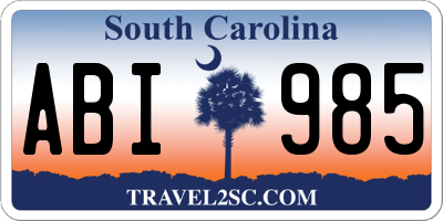 SC license plate ABI985