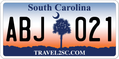 SC license plate ABJ021