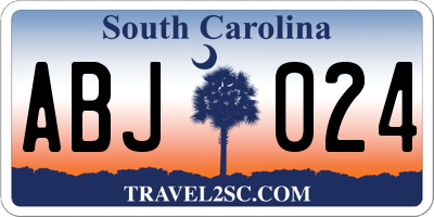 SC license plate ABJ024