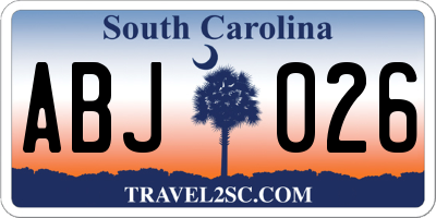 SC license plate ABJ026