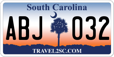SC license plate ABJ032