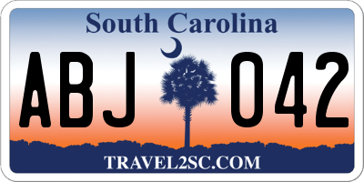 SC license plate ABJ042