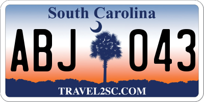 SC license plate ABJ043