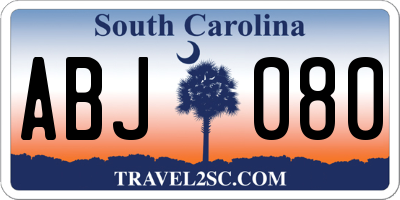 SC license plate ABJ080