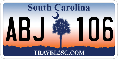 SC license plate ABJ106