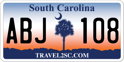 SC license plate ABJ108
