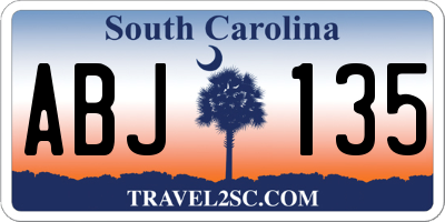 SC license plate ABJ135