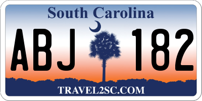 SC license plate ABJ182