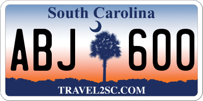 SC license plate ABJ600