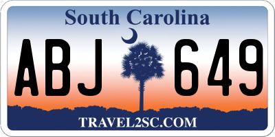 SC license plate ABJ649