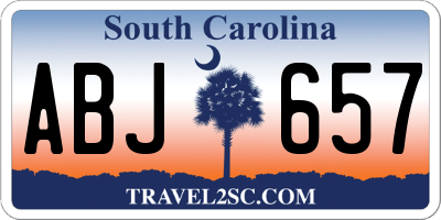 SC license plate ABJ657