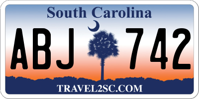 SC license plate ABJ742