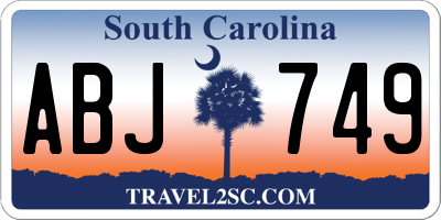 SC license plate ABJ749