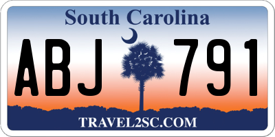 SC license plate ABJ791