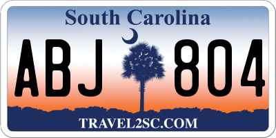 SC license plate ABJ804