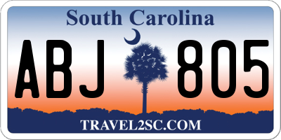 SC license plate ABJ805