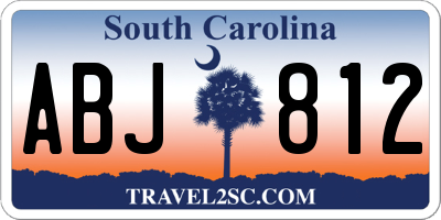 SC license plate ABJ812