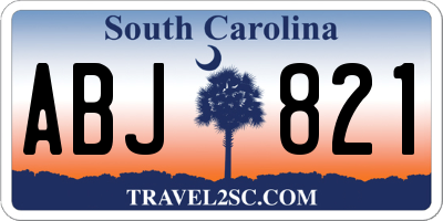 SC license plate ABJ821