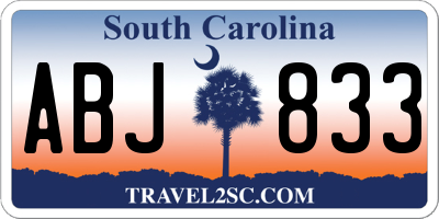 SC license plate ABJ833