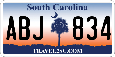 SC license plate ABJ834