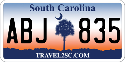 SC license plate ABJ835