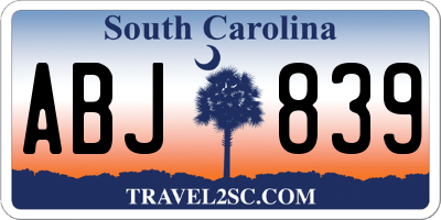 SC license plate ABJ839