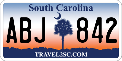 SC license plate ABJ842