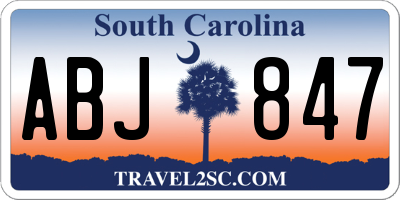 SC license plate ABJ847