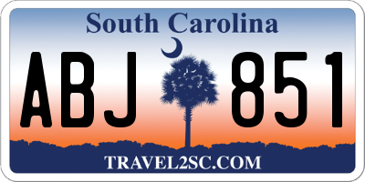 SC license plate ABJ851