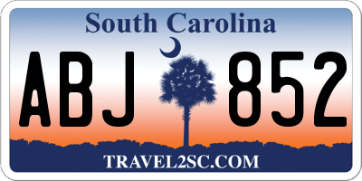 SC license plate ABJ852