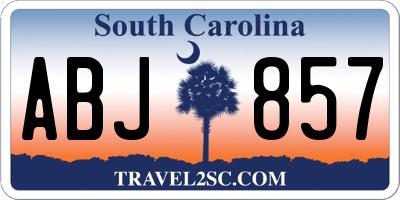 SC license plate ABJ857