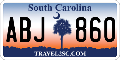 SC license plate ABJ860