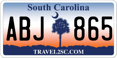 SC license plate ABJ865