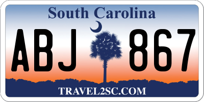 SC license plate ABJ867
