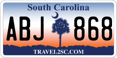 SC license plate ABJ868