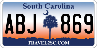 SC license plate ABJ869