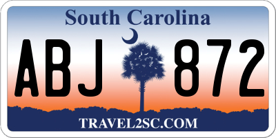 SC license plate ABJ872