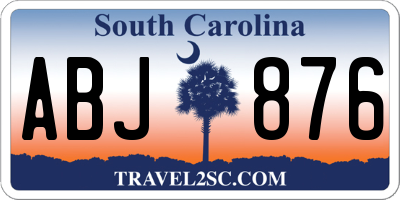 SC license plate ABJ876