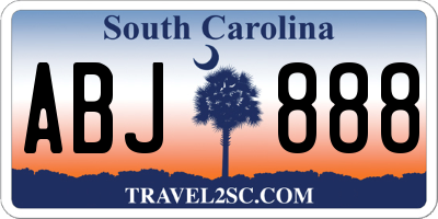 SC license plate ABJ888