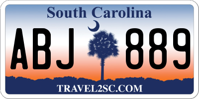 SC license plate ABJ889