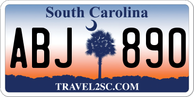 SC license plate ABJ890