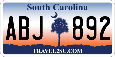 SC license plate ABJ892