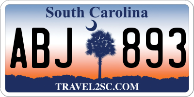 SC license plate ABJ893